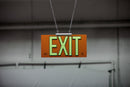 Orange Poly-Metal Single-Sided 100' Visibility 5 fc Rated Energy-Free Photoluminescent UL924 Emergency Exit Sign LED Lighting Compliant