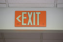 Orange Poly-Metal Single-Sided 50' Visibility 5 fc Rated Energy-Free Photoluminescent UL924 Emergency Exit Sign LED Lighting Compliant