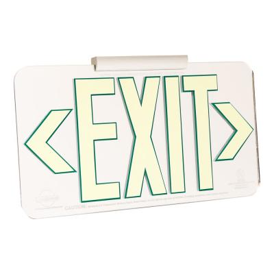 Mirrored Emergency Exit Sign, LED compliant exit sign, Alternative exit signs, energy free exit signs, Photoluminescent Exit Signs, Electric Sign Alternative, UL924 Emergency Exit Sign, Electric Exit Signs