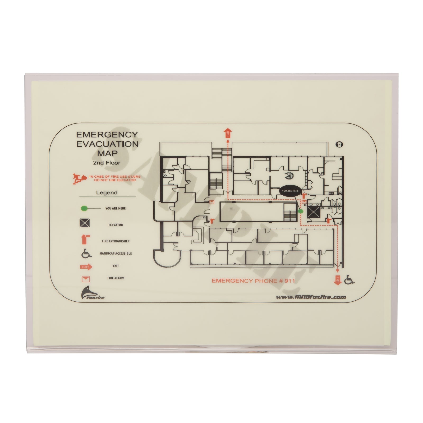 8 in. x 12 in. Photo-luminescent Evacuation Map Holder