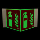  Illuminating Fire Extinguisher Panoramic Sign, Highly Durable rigid PVC Illuminating Fire Extinguisher Panoramic Sign, Safety Markings, Egress and Stairwell Solutions, Safety Information in Blackout