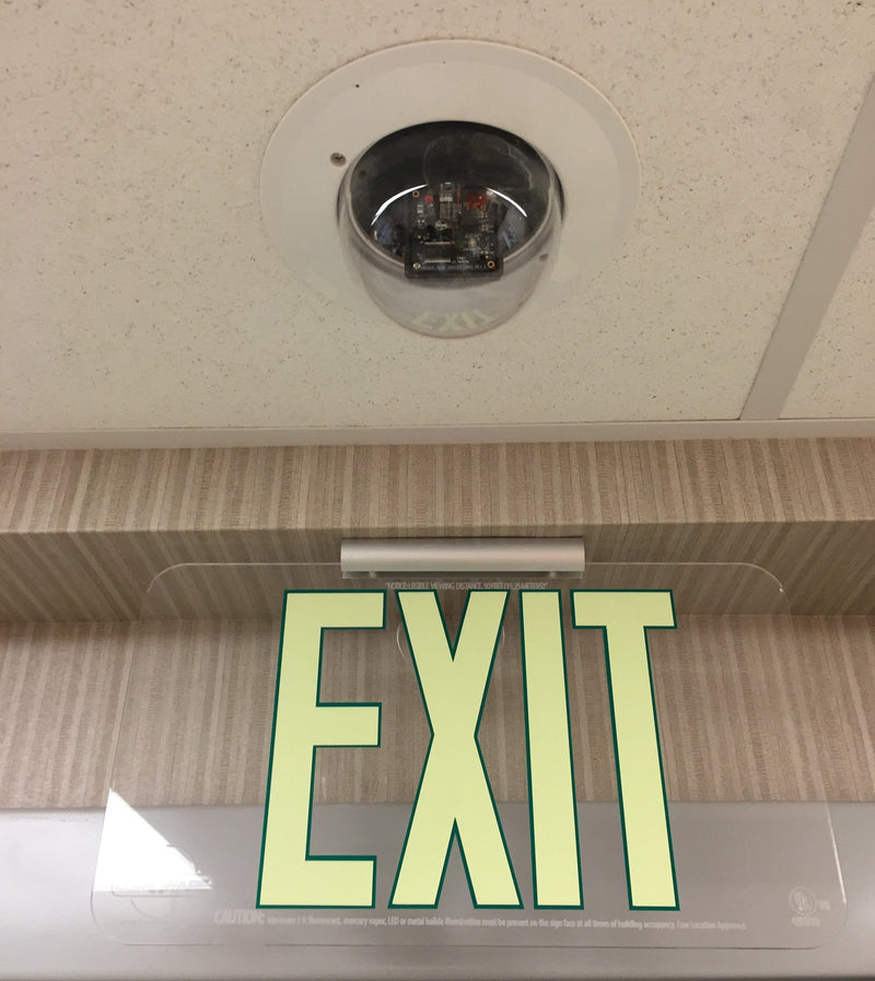 Clear Lucite Emergency Exit Sign, LED compliant exit sign, Alternative exit signs, energy free exit signs, Photoluminescent Exit Signs, Electric Sign Alternative, UL924 Emergency Exit Sign, Electric Exit Signs