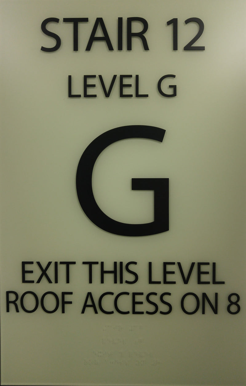 Illuminating Floor Number Sign with Braille, Illuminating Floor Number Sign with Braille, Safety Markings,  Escape Route Floor Marking, Floor Marker, Egress and Stairwell Solutions